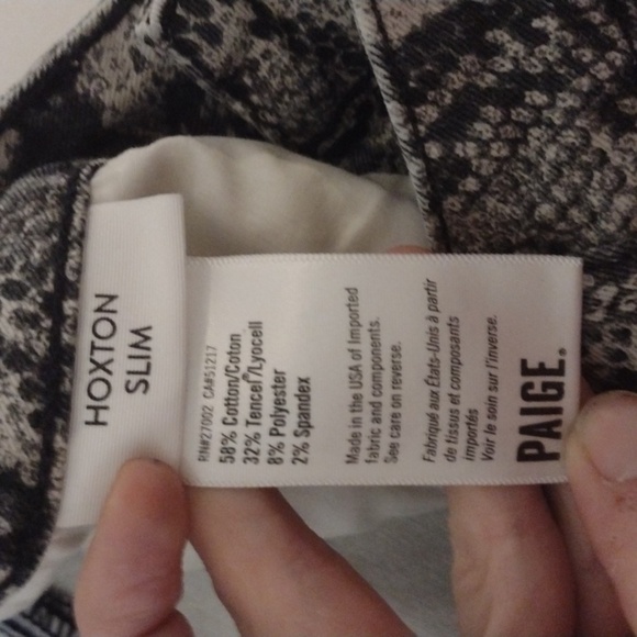 PAIGE Snakeskin hoxton slim Jeans size 29 raw him - Picture 6 of 12